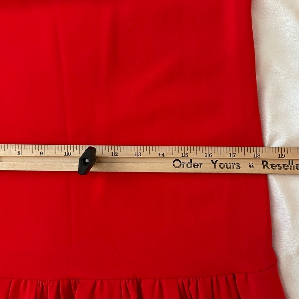 Amanda Uprichard Revolve Carrie Mini Dress Apple Red Sleeveless Ruffle Hem S - Picture 5 of 10